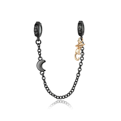 Herzförmige Sicherheitskette und Mond-Anhänger aus 925er-Sterlingsilber, passend für Armbänder, exquisite Halskette, Roségold-Anhänger, Geschenke