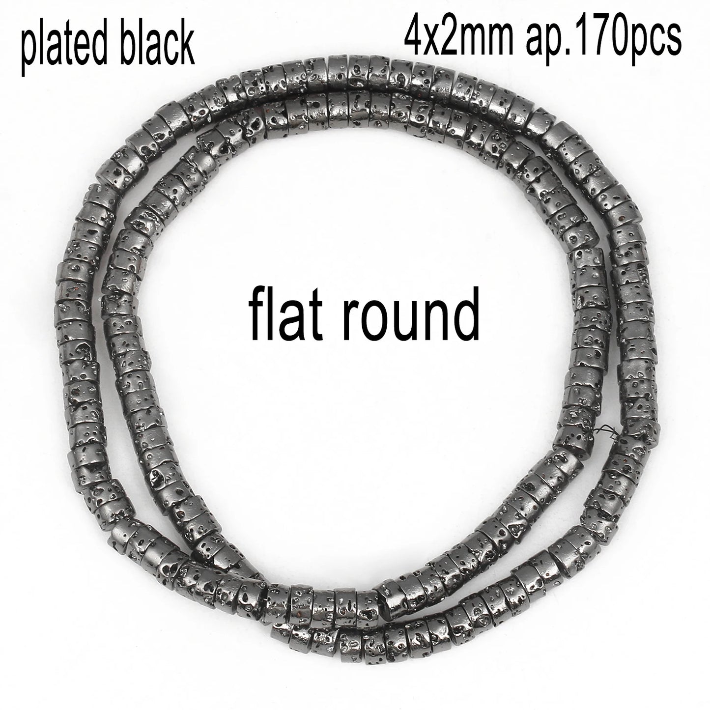 Schwarze vulkanische Lavagesteinperlen, Mineralperlen, Charms, Rohrwürfel, runde geometrische Formperlen für Schmuckherstellung, DIY-Armband