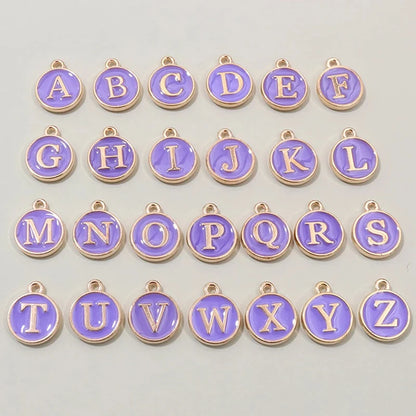 26 Stück 12x14mm A-Z Buchstaben Charms Emaille Alphabet Initial Letter Charms Anhänger Handgemachtes DIY Armband Schmuck Herstellung Zubehör