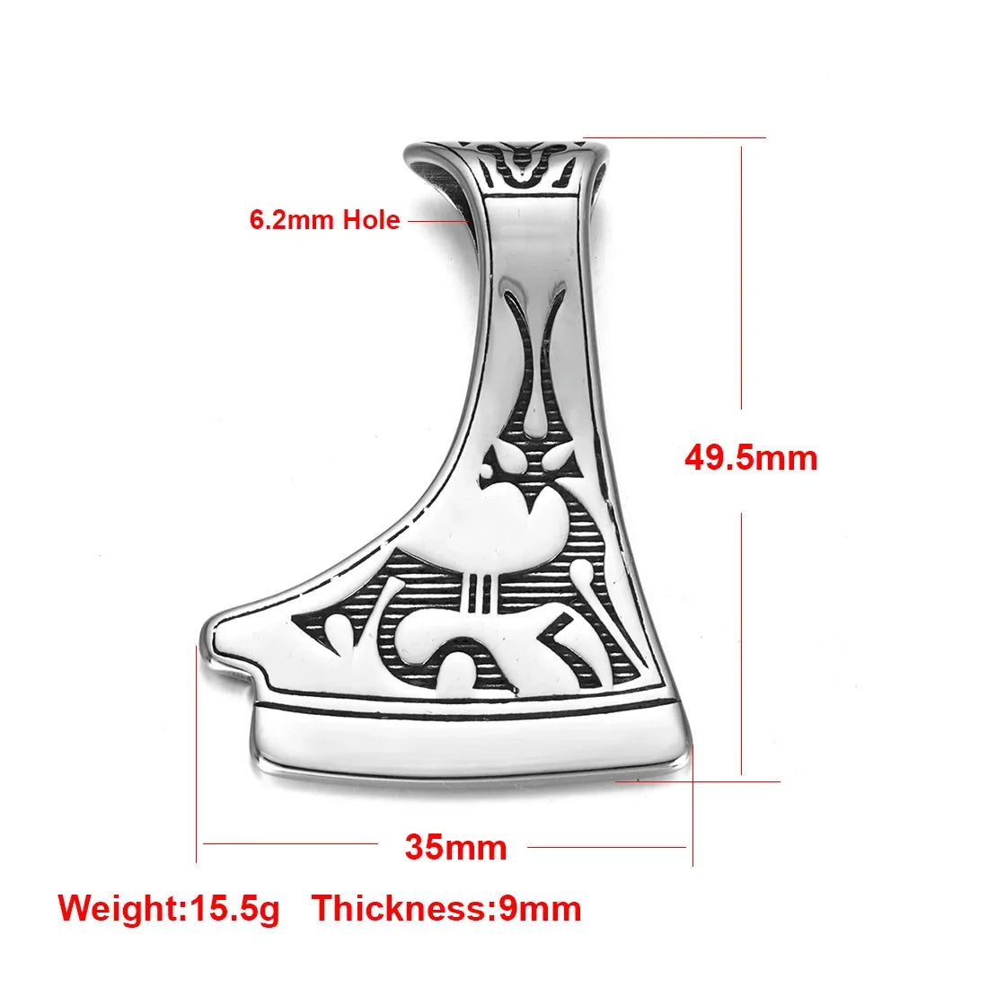 Edelstahl Viking Nordischer Anhänger für Halskette DIY Zubehör Schmuckherstellung Erkenntnisse Männer Charm Supplies Punk Axt