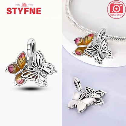 Neue Silber 925 Blaue Libelle Schmetterling Charms Perlen Fit Original Armband für Frauen DIY Edlen Schmuck Zubehör Perlen Geschenke
