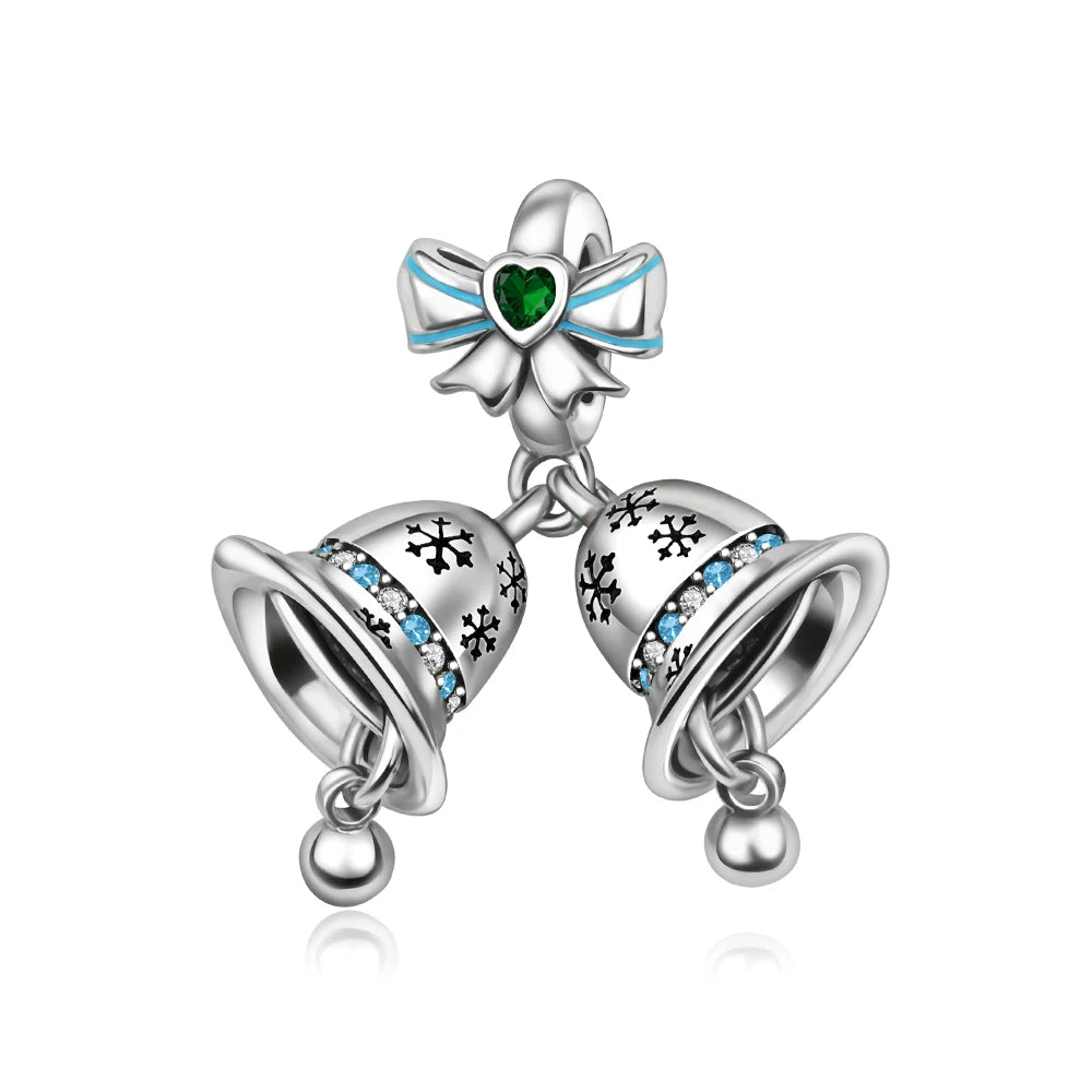 Frohe Weihnachten-Charm aus 925er-Sterlingsilber, Kiefernbaum, Weihnachtsmann, Schneehaus, passend für DIY-Armbänder, Halsketten, Urlaubs- und saisonale Geschenke