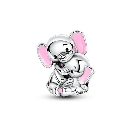 Heißer Verkauf 925er Sterlingsilber, bunter und funkelnder Elefant, baumelnder Charm für Armband, schöner Schmuck, Accessoires, Geschenke