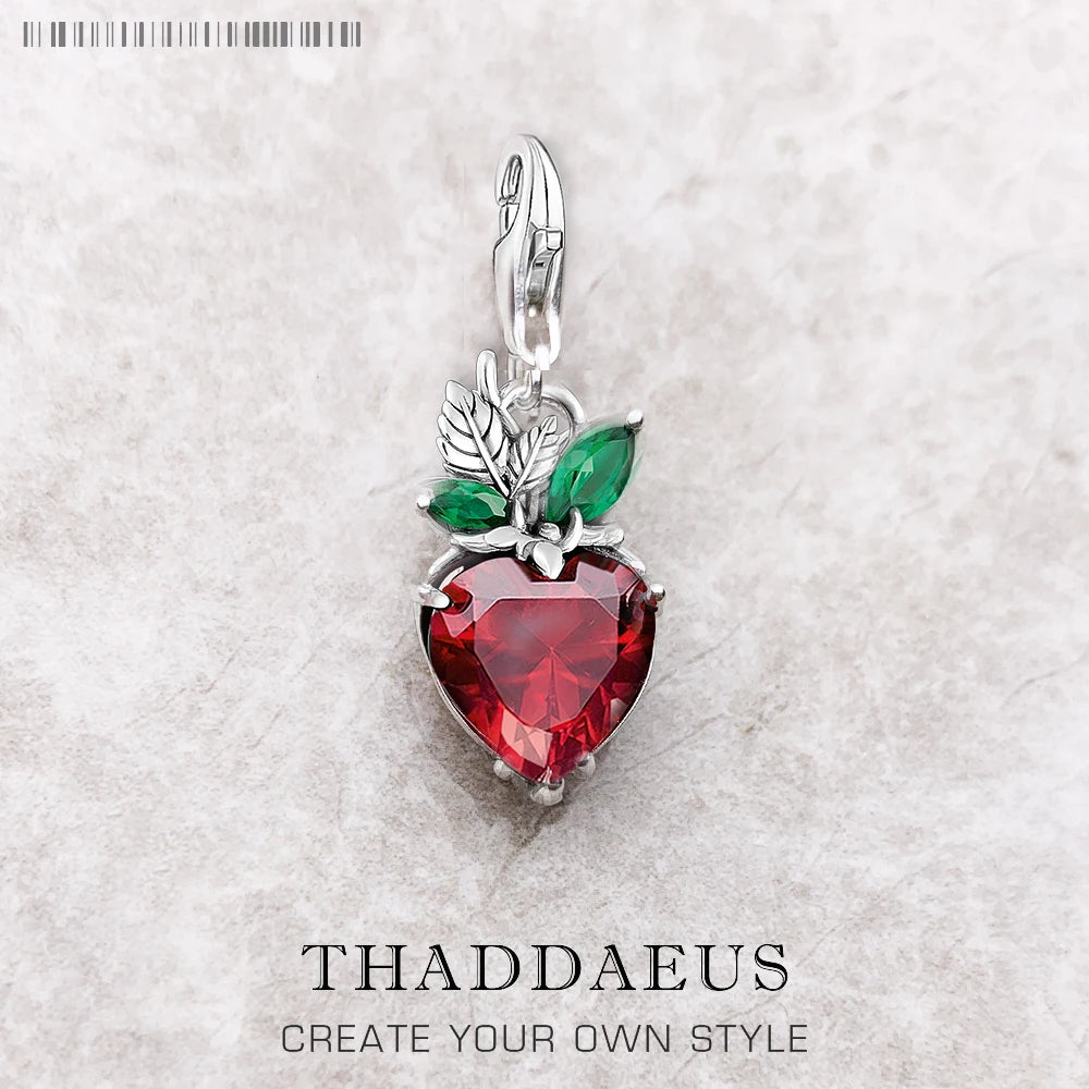 Charm-Anhänger Erdbeere 925er Sterlingsilber Romantisches Geschenk Schmuck Accessoires für Frauen