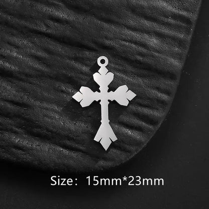 10 Stück/Lot Neue Edelstahl-Kreuzanhänger für Schmuckherstellung Kreuz-Schmuckherstellungs-Charms Zubehör