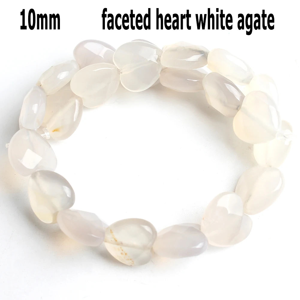 44 Arten weiße Chalcedon-Jade-Achat-Perle, Naturstein, Rondelle-Würfel, facettierte lose Perlen für Schmuckherstellung, Armbänder, Zubehör