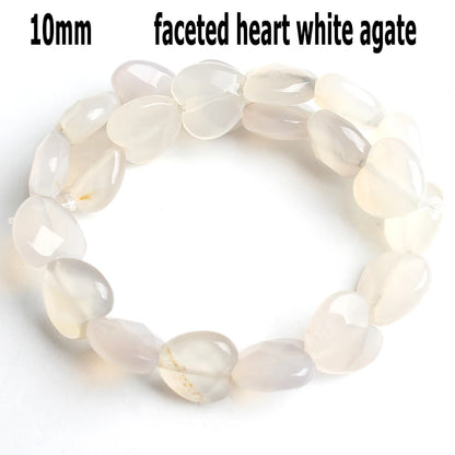 44 Arten weiße Chalcedon-Jade-Achat-Perle, Naturstein, Rondelle-Würfel, facettierte lose Perlen für Schmuckherstellung, Armbänder, Zubehör
