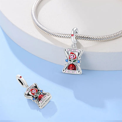 Wunderschöner roter Anhänger aus 925er-Sterlingsilber mit Rosenherz, Krabbe, Feuerwerkskörper, für Mädchen und Jungen, passend für DIY-Armbänder, Halsketten, süße Geschenke
