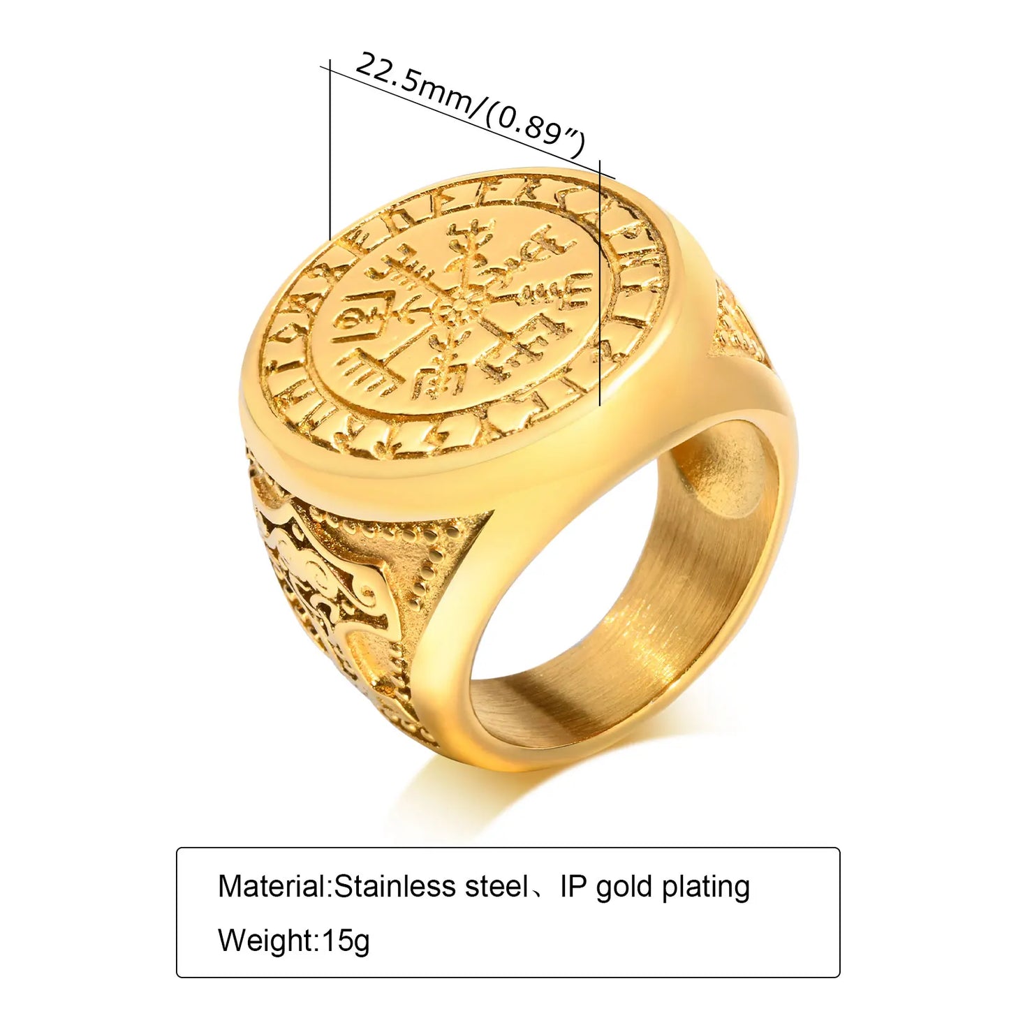 Coole Punk-Vintage-Natursteinringe für Männer, geometrische Siegelringe aus Edelstahl, stilvoller Retro-Ethno-Fingerschmuck als Geschenk