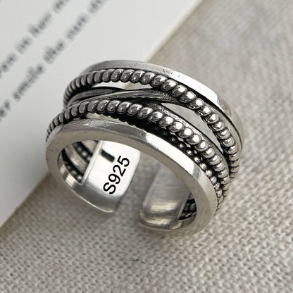 Ringe aus 925er-Sterlingsilber für Damen, Paare, minimalistisch, handgefertigt, schlicht, Retro-Blumen-Herz-Ring, edler Schmuck, Geschenk, verhindert Allergien