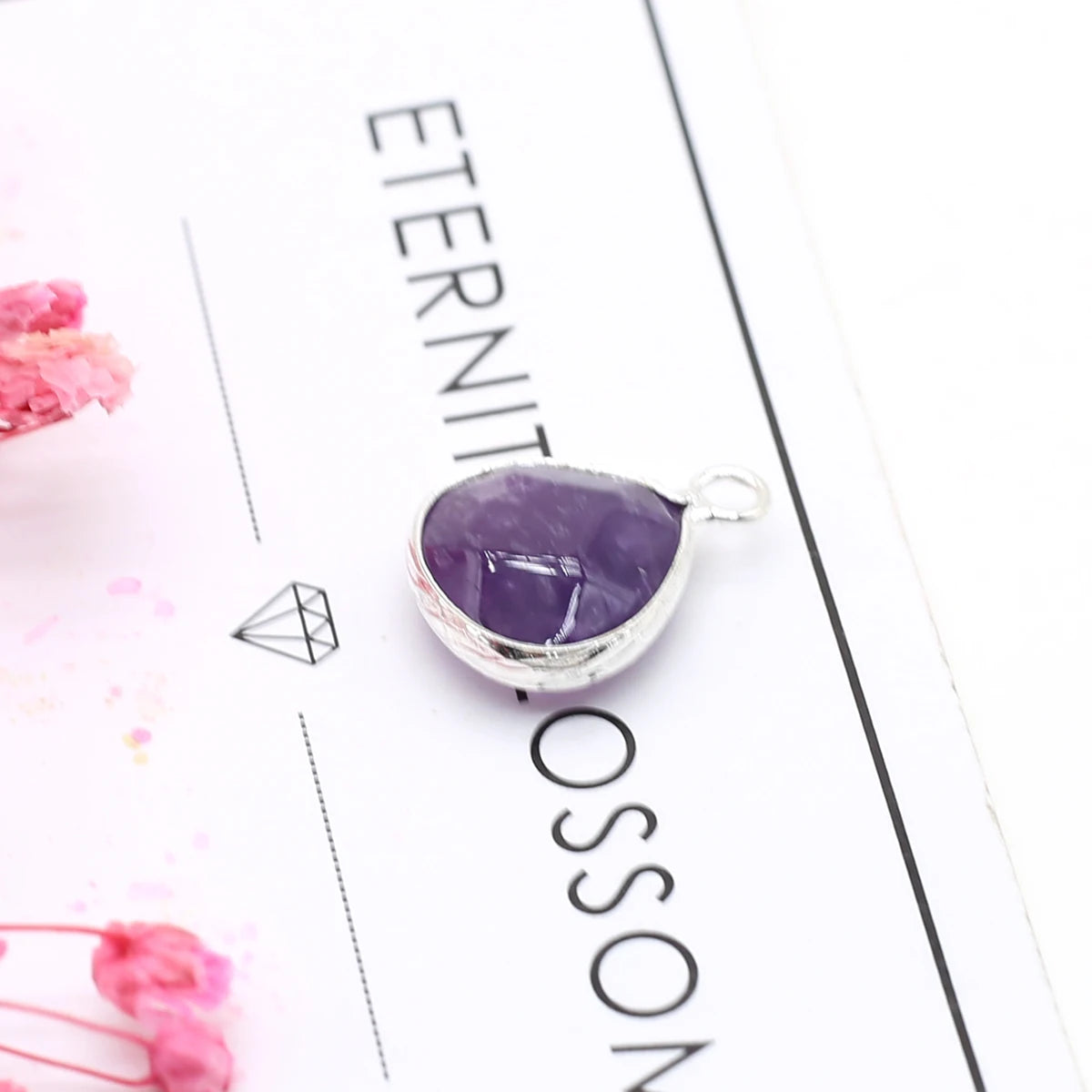 Natürliche Amethysten Anhänger Charms Natürliche Lila Quarz Kristall Stecker Für Heilung Pendel Schmuck Ohrring Halskette Herstellung