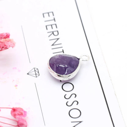 Natürliche Amethysten Anhänger Charms Natürliche Lila Quarz Kristall Stecker Für Heilung Pendel Schmuck Ohrring Halskette Herstellung