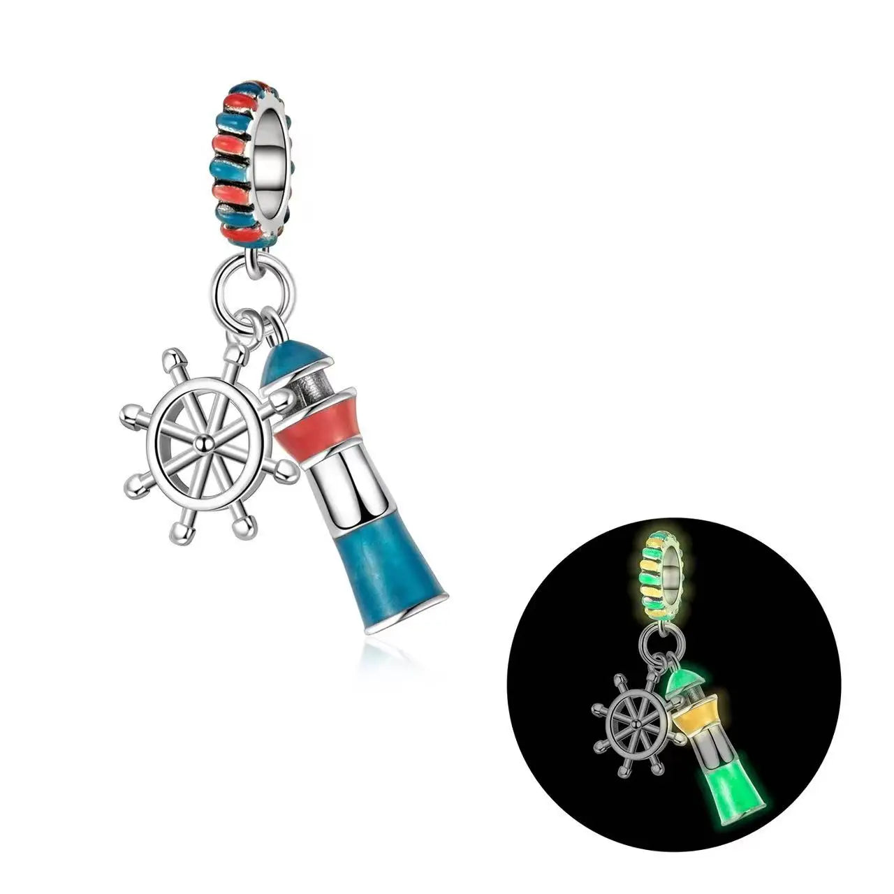 Blaue Serie aus 925er-Sterlingsilber, Eule, Schmetterling, Piratenschiff, Auto, Käfer, Clogs, Charm, passend für DIY-Armbänder, Halsketten, lustige passende Geschenke