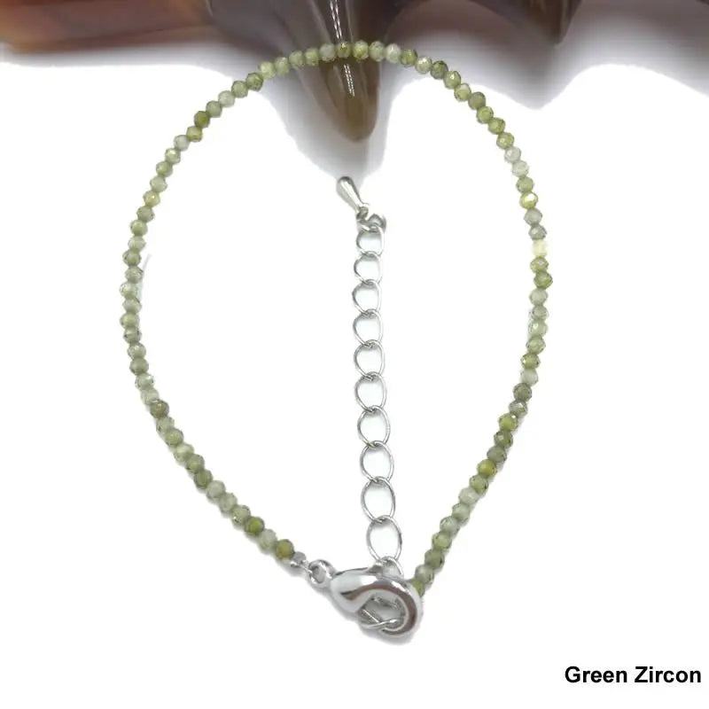 High Quality Natural Stone 2-3mm Handmade Micro Faced Beads Women's Agate Crystal Zircon Bracelet Jewelry Gift