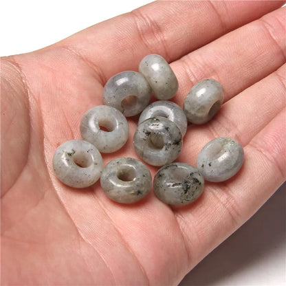 Natürliche Stein Große Loch Perle Anhänger Abacus Form Schmuck Zubehör Natürliche Quarz Jade Opal Charme Für Die Herstellung DIY Ohrring