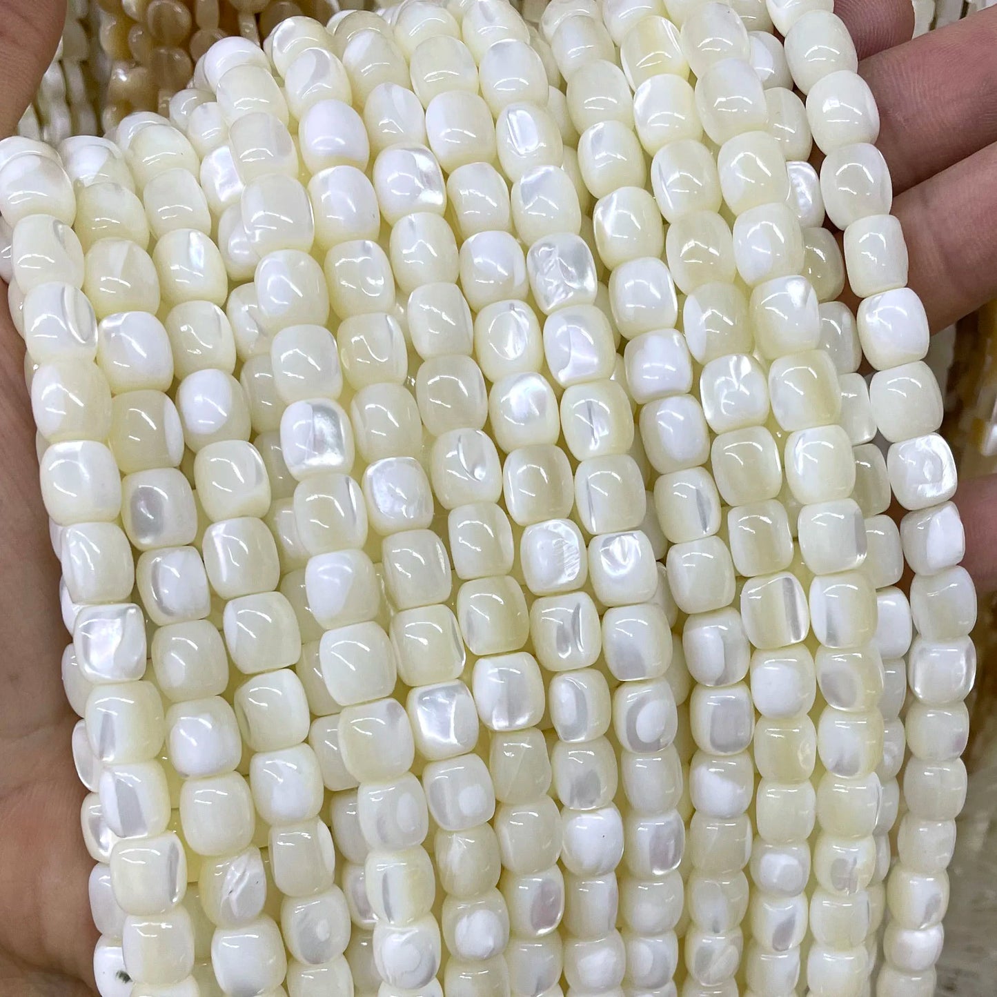 6X6MM 8X8MM Natürliche Weiße Perlmutt Mopp Shell Lose Perlen Für Schmuck Machen DIY ohr Studs Armband Halskette Zubehör