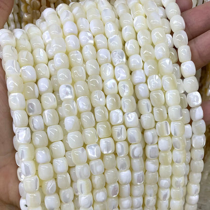 6X6MM 8X8MM Natürliche Weiße Perlmutt Mopp Shell Lose Perlen Für Schmuck Machen DIY ohr Studs Armband Halskette Zubehör