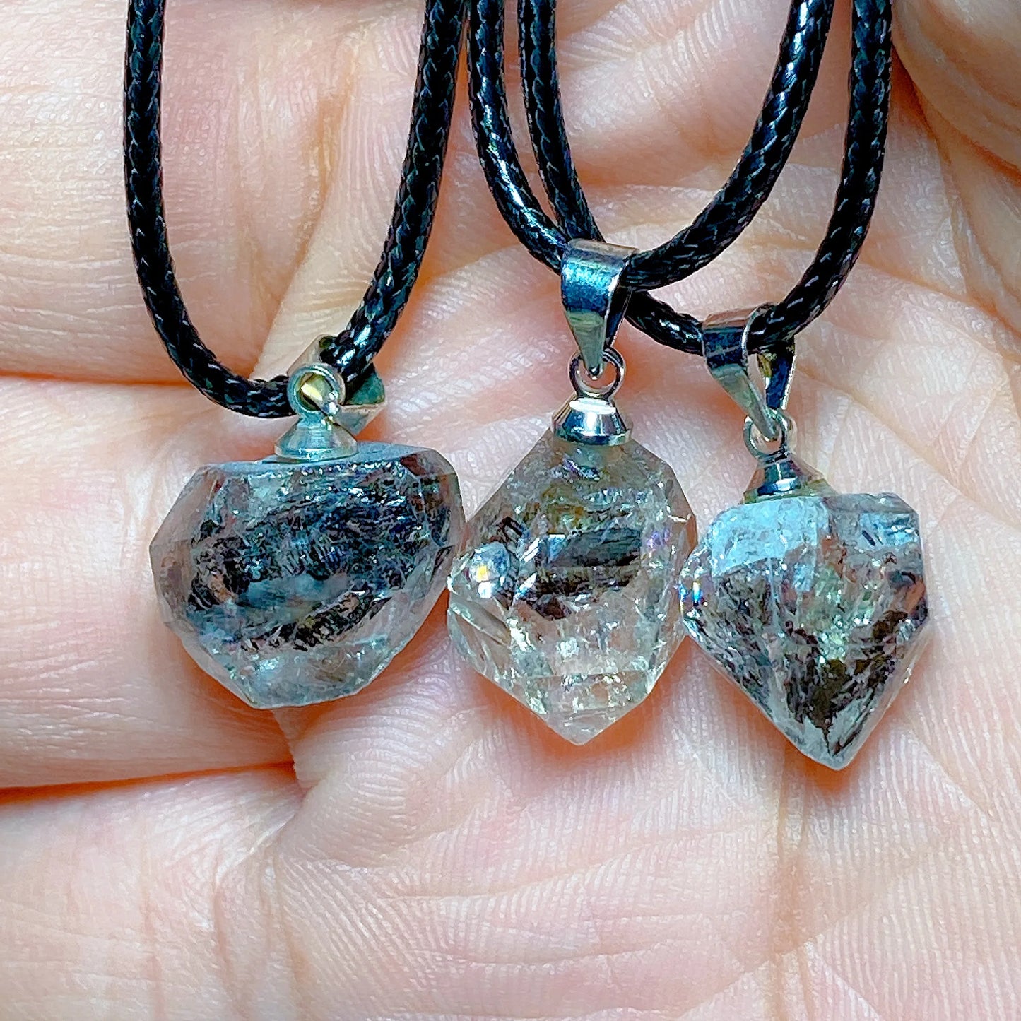 Natürlicher Kristall Herkimer Diamant Zubehör Hängestein Edelsteine Mineral Energie Reiki Heimdekorationen Geschenk Erzkristalle