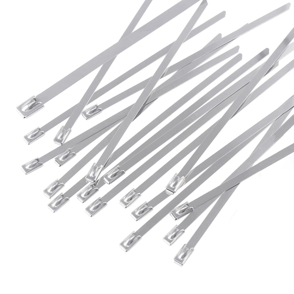 4,6 stücke 300x350mm 8mm x mm 12mm * mm verriegelnde selbstsicher nde Kabelbinder aus Edelstahl mit Reiß verschluss ss201 ss304 ss316