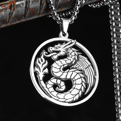 Fliegender Drache Hohl Männer Halsketten Edelstahl Anhänger Pullover Kette Frauen Punk Mode Schmuck Zubehör Geschenke Großhandel