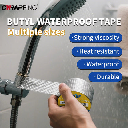 Super klebriges Butylkautschukband aus Aluminiumfolie, hohe Temperaturbeständigkeit, wasserdichtes Reparaturband für Dachrohrstopp, Leck, Risse, Kanal