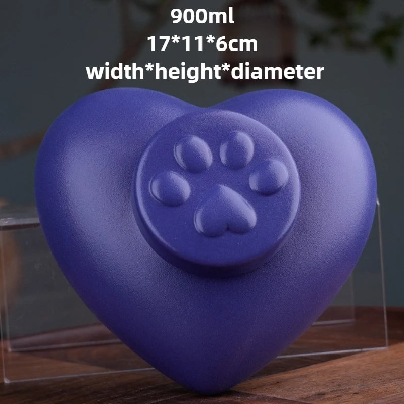 Ceramic Pet Urns with Paw Print Ashes, Funeral Storage, Animal Burial Urn, Cremation Keepsake, Puppy Ashes, Box, Caused Cat Souvenir