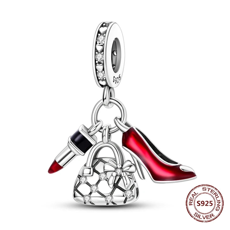 Flugzeug-Charm, 925er Silber, Original-Zirkon, Kleeblatt, Avocado, Charms, Perle, passend für Armbänder, DIY-Schmuck für Frauen, Hochzeitstag, Geschenk