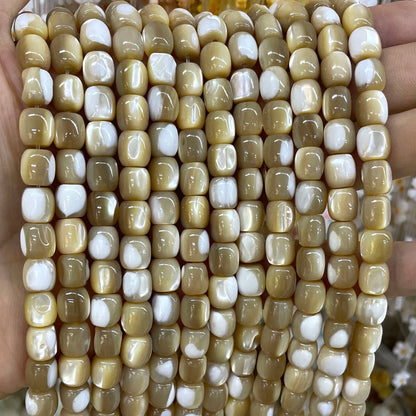 6X6MM 8X8MM Natürliche Weiße Perlmutt Mopp Shell Lose Perlen Für Schmuck Machen DIY ohr Studs Armband Halskette Zubehör
