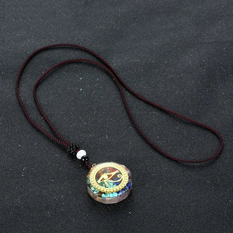 Retro Bunte Chips Natürliche Türkis Amethyst Stein Chakra Orgon Energie Pendel Amulett Reiki Heilung Anhänger Halskette