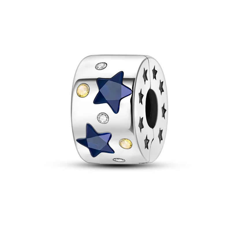 Silberverschluss, 925er-Sterlingsilber, CZ-Pflaster-Clip-Charms, Gänseblümchen-Perlen, Stopper, Sicherheitskette, passend für Original-Armreif, Schmuck-Clip