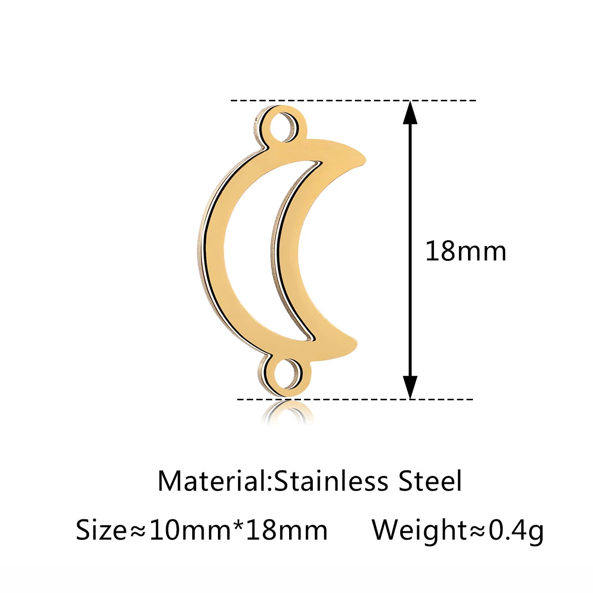5Pcs Hohl Stern/Mond/Sonne Doppel Loch Charme Edelstahl Halskette Armband Anhänger DIY Link Stecker Schmuck machen Liefert