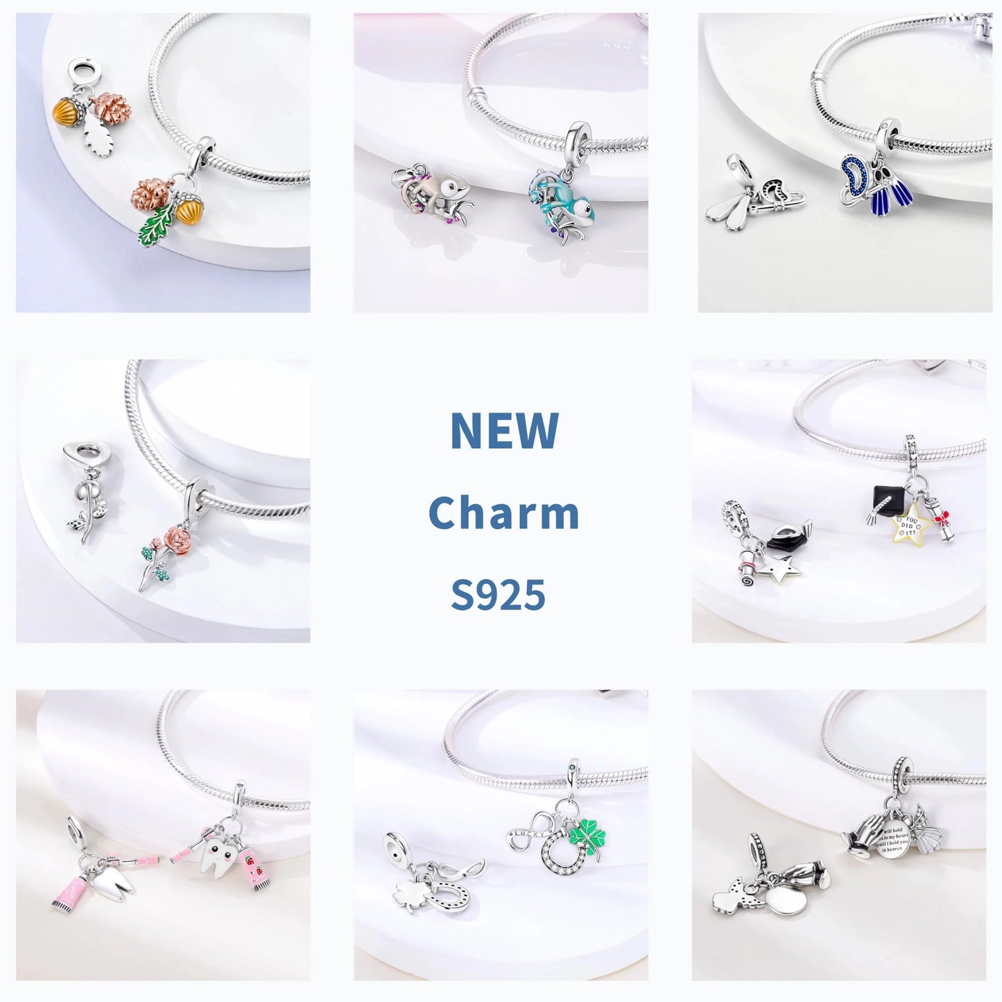 Flugzeug-Charm, 925er Silber, Original-Zirkon, Kleeblatt, Avocado, Charms, Perle, passend für Armbänder, DIY-Schmuck für Frauen, Hochzeitstag, Geschenk