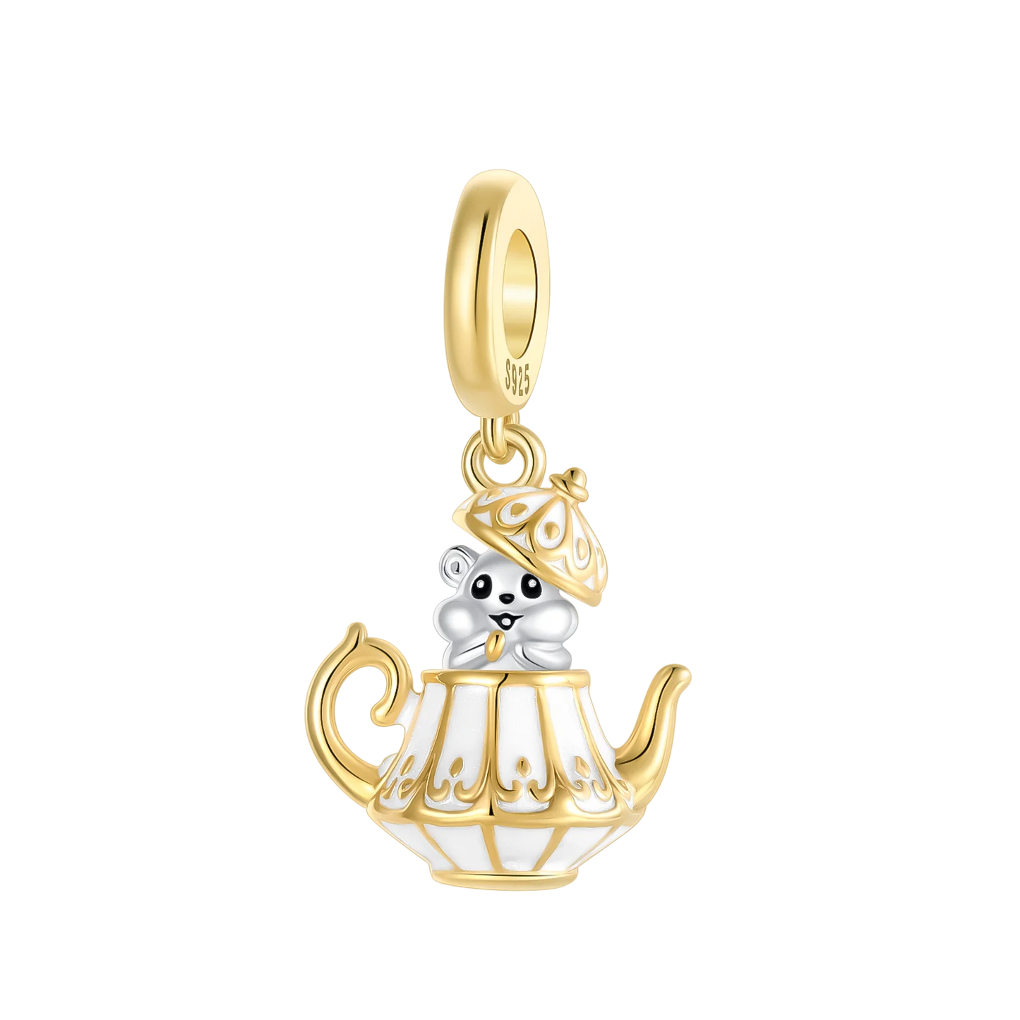 Gold-Serie, DIY-Charms, Original-Charms aus 925er-Sterlingsilber mit eingelegtem Zirkonium, Sonnen- und Leoparden-Anhänger, passend für Armbänder, Schmuck, Geschenkmarkierung
