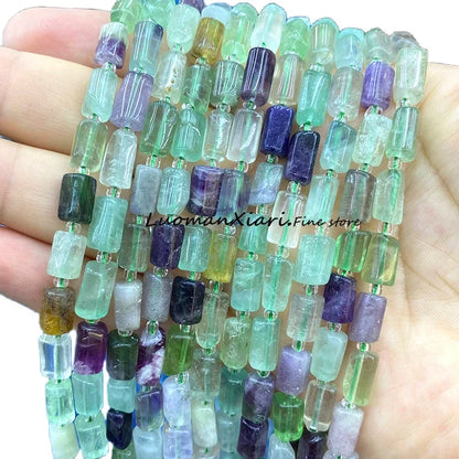 8x12mm Naturstein Grüner Malachit Unregelmäßiger Zylinder Lose Distanzperlen für Schmuckherstellung Diy Armband Charms Zubehör