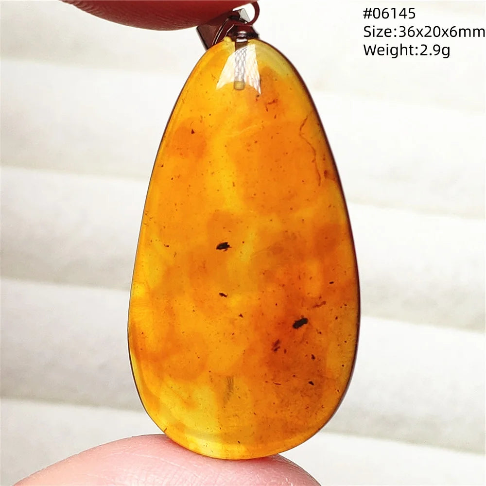 Natürlicher Piebald-Bernstein-Anhänger, gelber Bernstein, 36 x 23 x 14 mm, Edelstein-Anhänger, Halskette, Schmuck, AAAAA