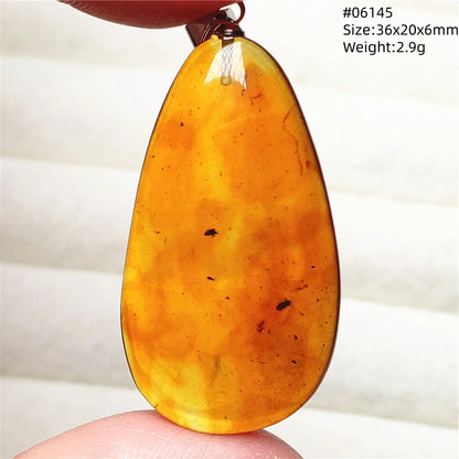 Natürlicher Piebald-Bernstein-Anhänger, gelber Bernstein, 36 x 23 x 14 mm, Edelstein-Anhänger, Halskette, Schmuck, AAAAA