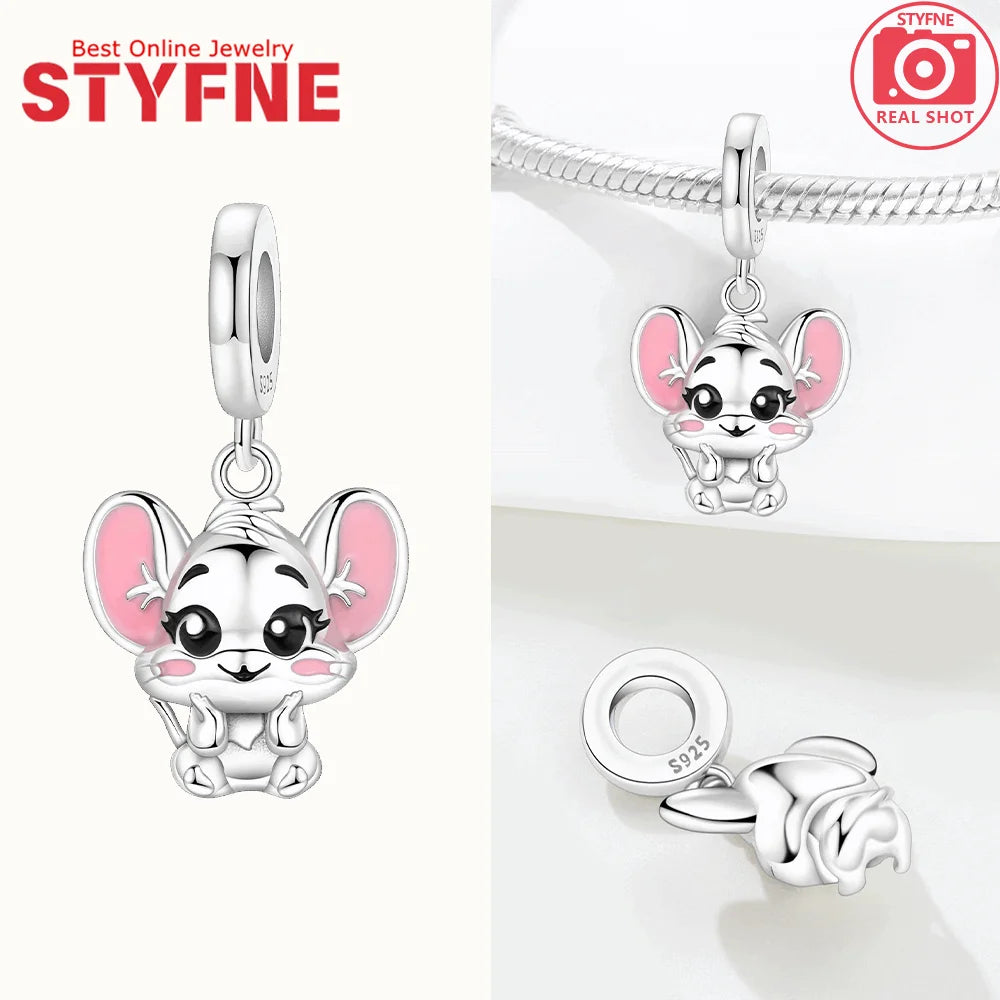 Tier-Serie-Charms, 925er Silber, Esel, Koala, Elefant, niedliche kleine Maus, Perlen-Anhänger, passend für DIY-Original-Armband, Modeschmuck
