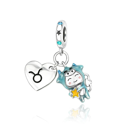 Exquisite Charm-Anhänger aus 925er-Sterlingsilber mit weißen Tigerperlen und Kaninchen-Barista-Anhänger, passend für Armbänder, niedliche Schmuck-Accessoires, Geschenke