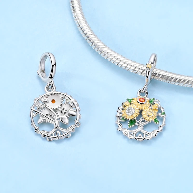 Charms aus 925er Silber, Baum des Lebens, passend für Original-Armbänder, Halsketten, Anhänger, Schmuck, Damen-Geschenk