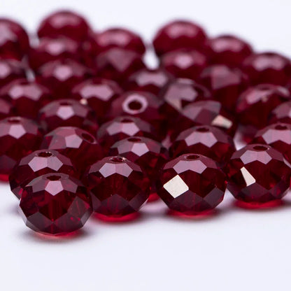 3 4 6 8 MM Rote Tschechische Runde Glaskugel Perlen Für DIY Armband Schmuck Machen Handwerk Zubehör Lose Doppelkegel Kristall Facted Bead