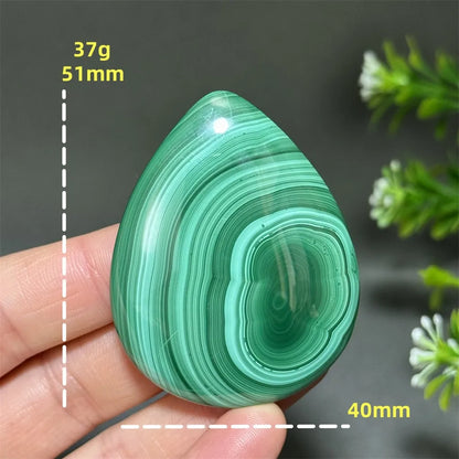 Natürlicher, hochwertiger Malachit in Tropfenform, zum Polieren, DIY, Quarz, Energietherapie, Meditation, Reiki, Hexerei, Heimdekoration, Geschenk