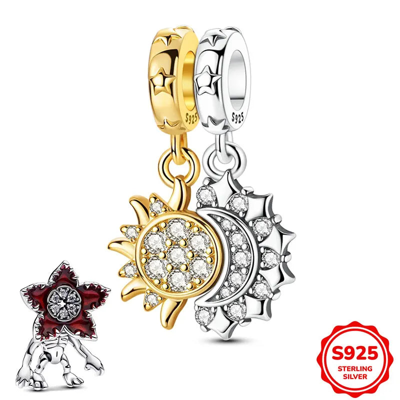 925er-Sterlingsilber, ein Fünf-Sterne-Blumendrache, der seine Gliedmaßen bewegt werden kann, Perlen für Armbänder und Halsketten, exquisite DIY-Schmuckherstellung