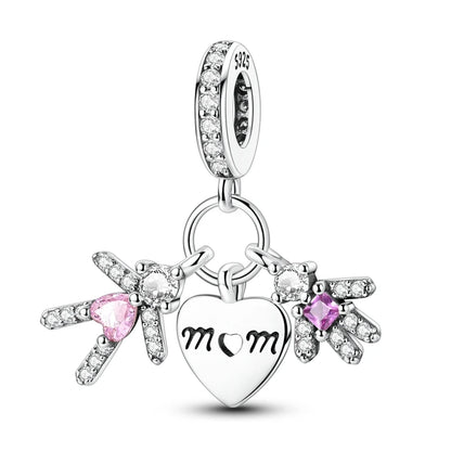 Sicherheitsketten aus 925er-Sterlingsilber, violette Serie, Schmetterling, Widder, Zwillinge, passend für Original-Armbänder, DIY-Schmuckherstellung, Geschenk für Frauen