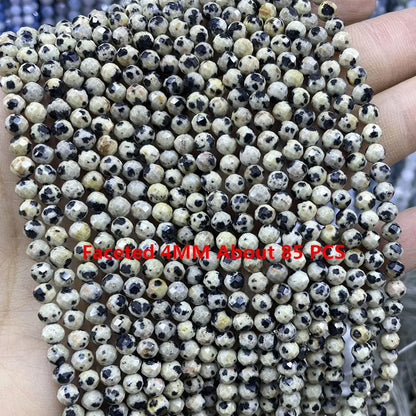 Natürliche Stein Dalmatiner Jaspis Runde Würfel Facettierte Rondelle Lose Spacer Perlen Für Schmuck Machen Charms DIY Armbänder Halskette