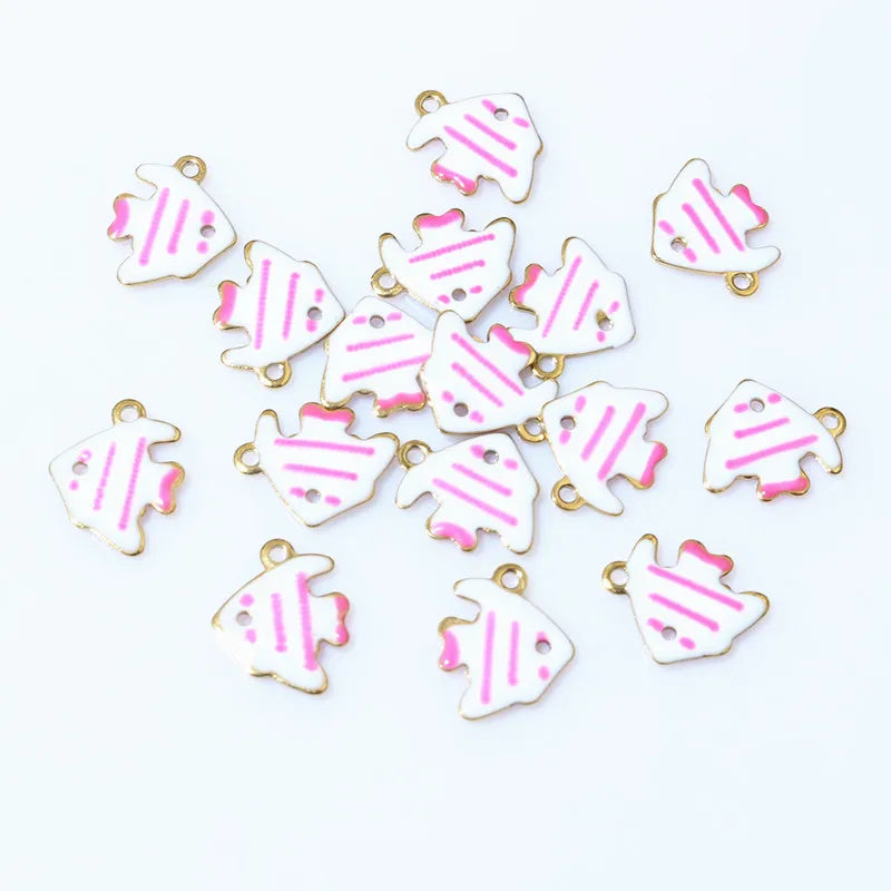 20 Stück 11x9mm Edelstahl Fisch Emaille Charms Anhänger Edelstahl DIY Schmuck Herstellung Zubehör Ergebnisse