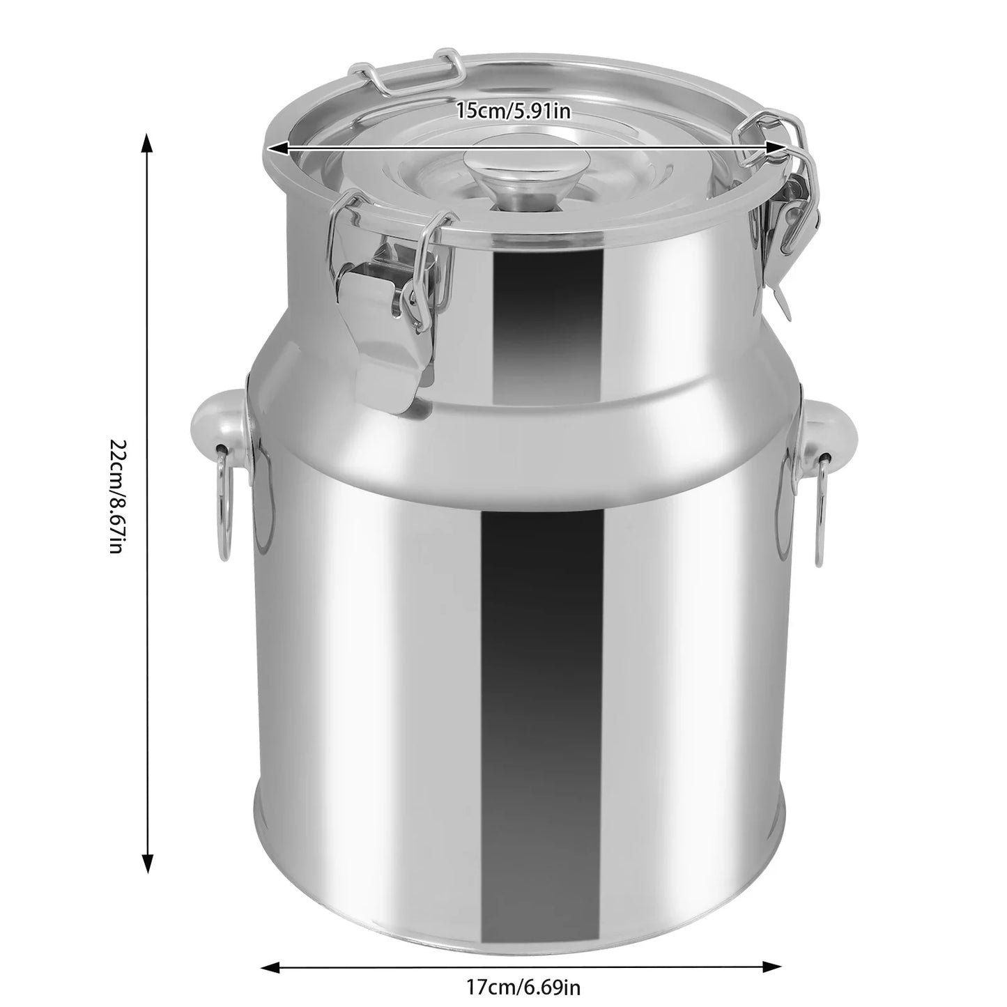 5L/1,32Gal Milchkanne aus Edelstahl, nahtloser Milchkrug, auslaufsicherer Flüssigkeitsbehälter mit dichtem Deckel und Griff