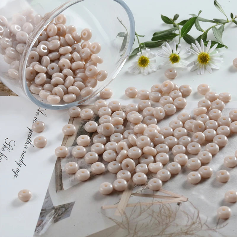 50/100 stücke 3x6mm Neue Glas Seed Bead Abacus Form Spacer Lose Perlen für DIY Schmuck Machen armband Halskette Charms Zubehör