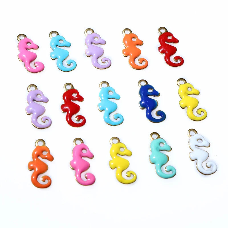 20 Stück 12x6mm Edelstahl Seepferdchen Hippocampus Emaille Anhänger Anhänger Edelstahl DIY Schmuck Herstellung Zubehör Ergebnisse