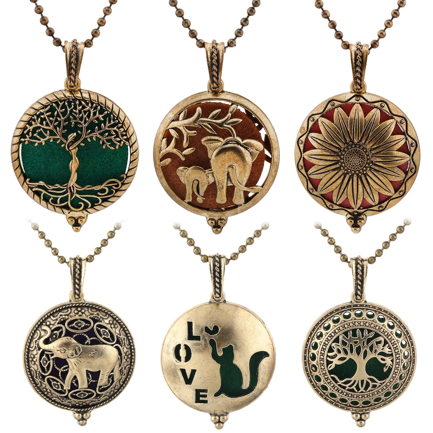 Beliebte Design Mode Aromatherapie Halskette Lotus Parfüm Medaillon Schmuck Ätherisches Öl Diffusor Anhänger Unisex Für Dropshipping