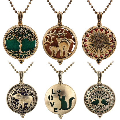 Beliebte Design Mode Aromatherapie Halskette Lotus Parfüm Medaillon Schmuck Ätherisches Öl Diffusor Anhänger Unisex Für Dropshipping